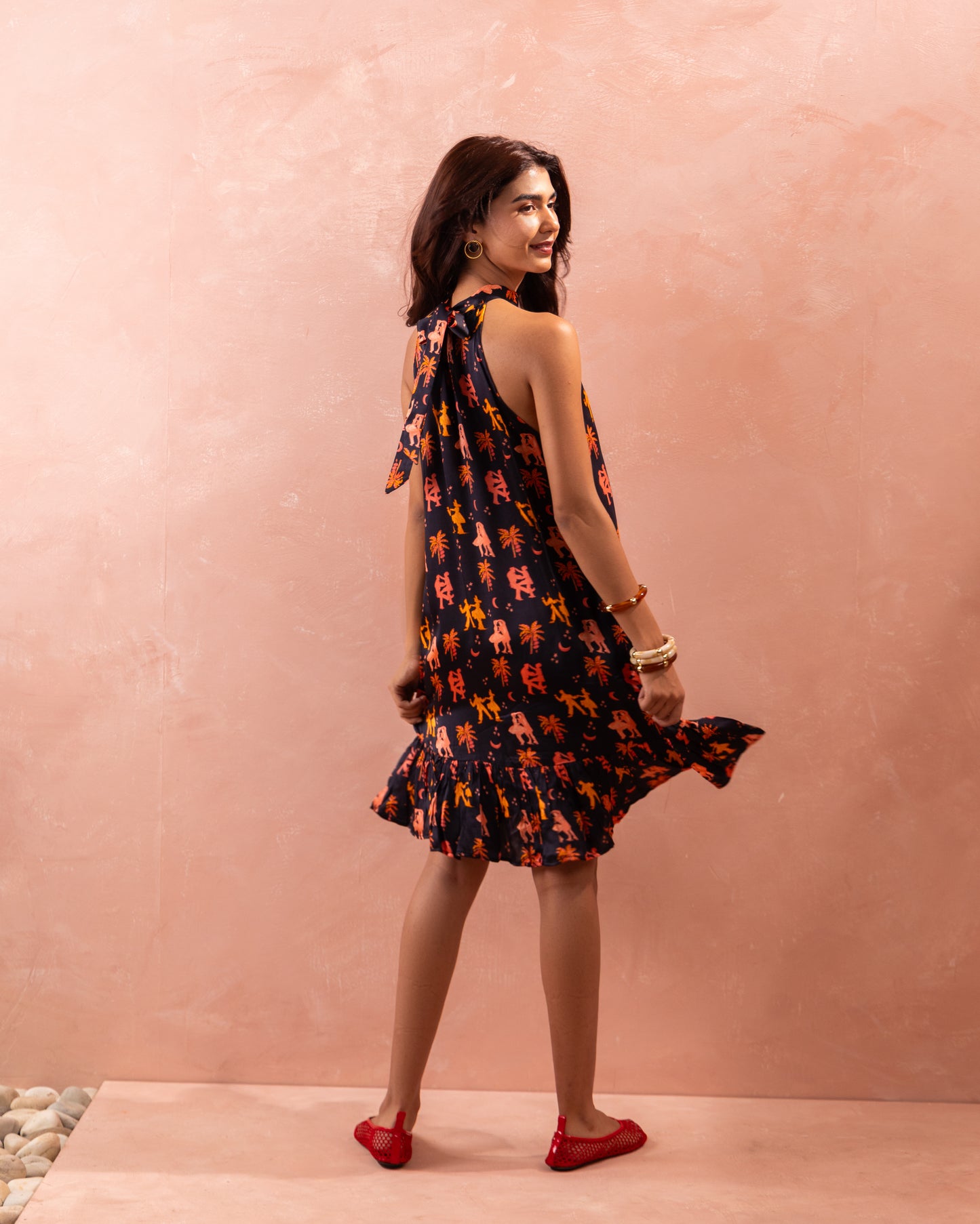 DANCE TOWN HALTER NECK DRESS