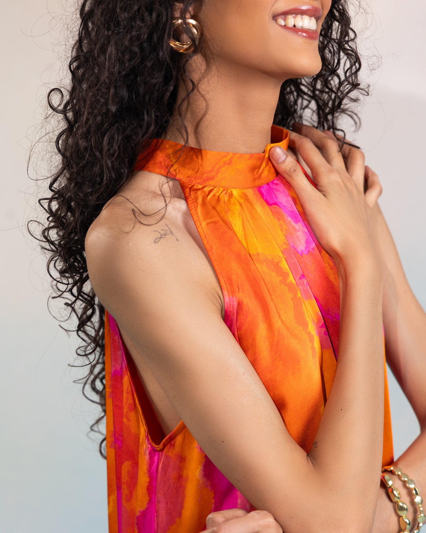 SUN FOLK HALTER NECK DRESS