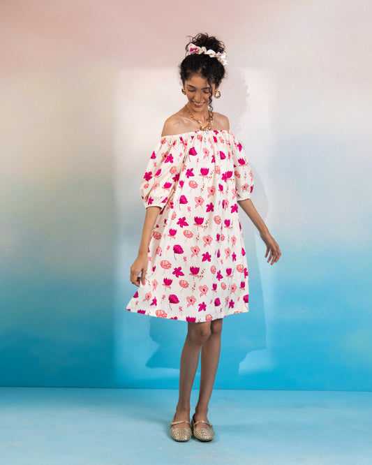 BLOOMCORE OFF SHOULDER DRESS