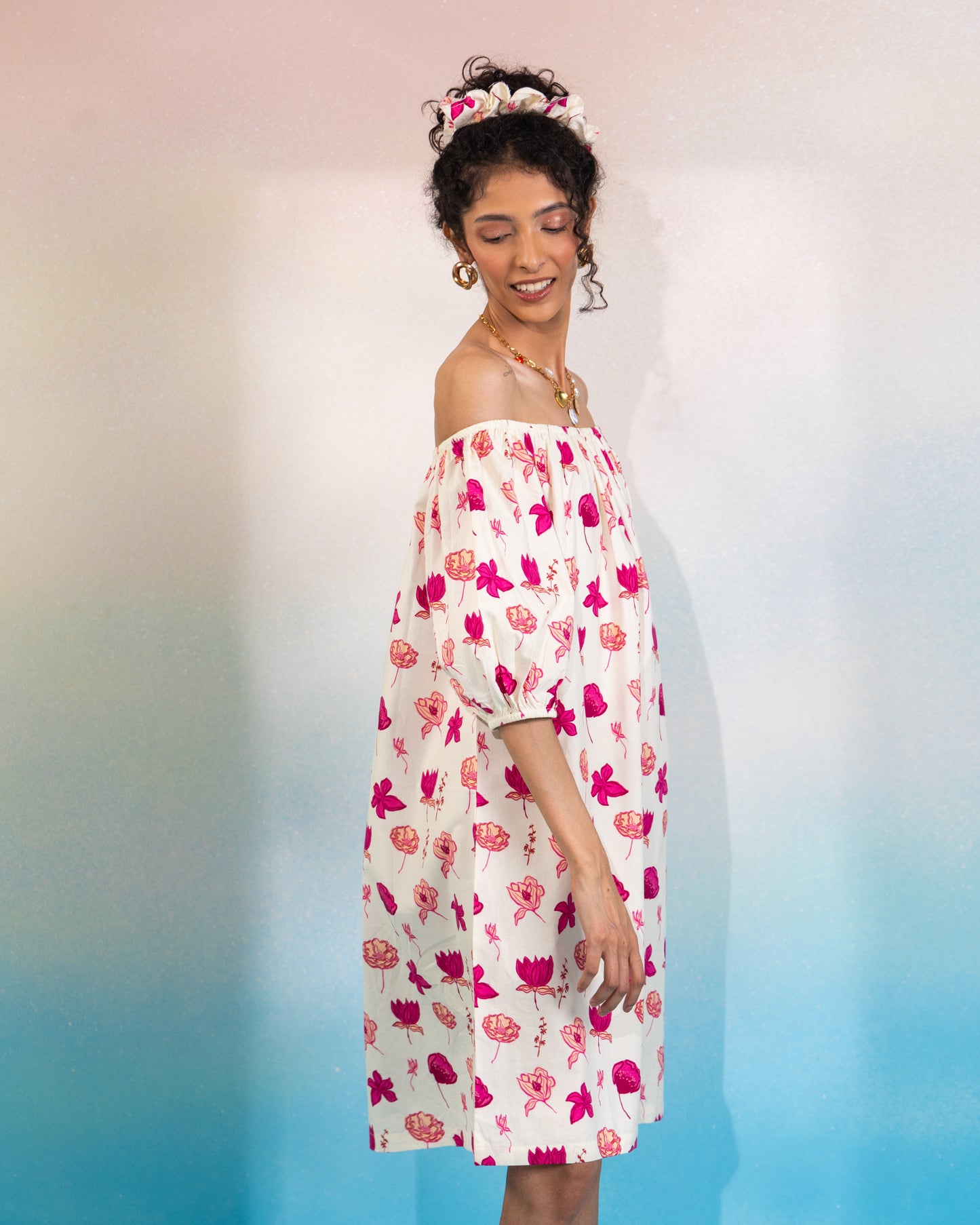 BLOOMCORE OFF SHOULDER DRESS