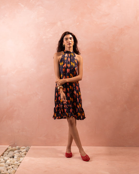 DANCE TOWN HALTER NECK DRESS