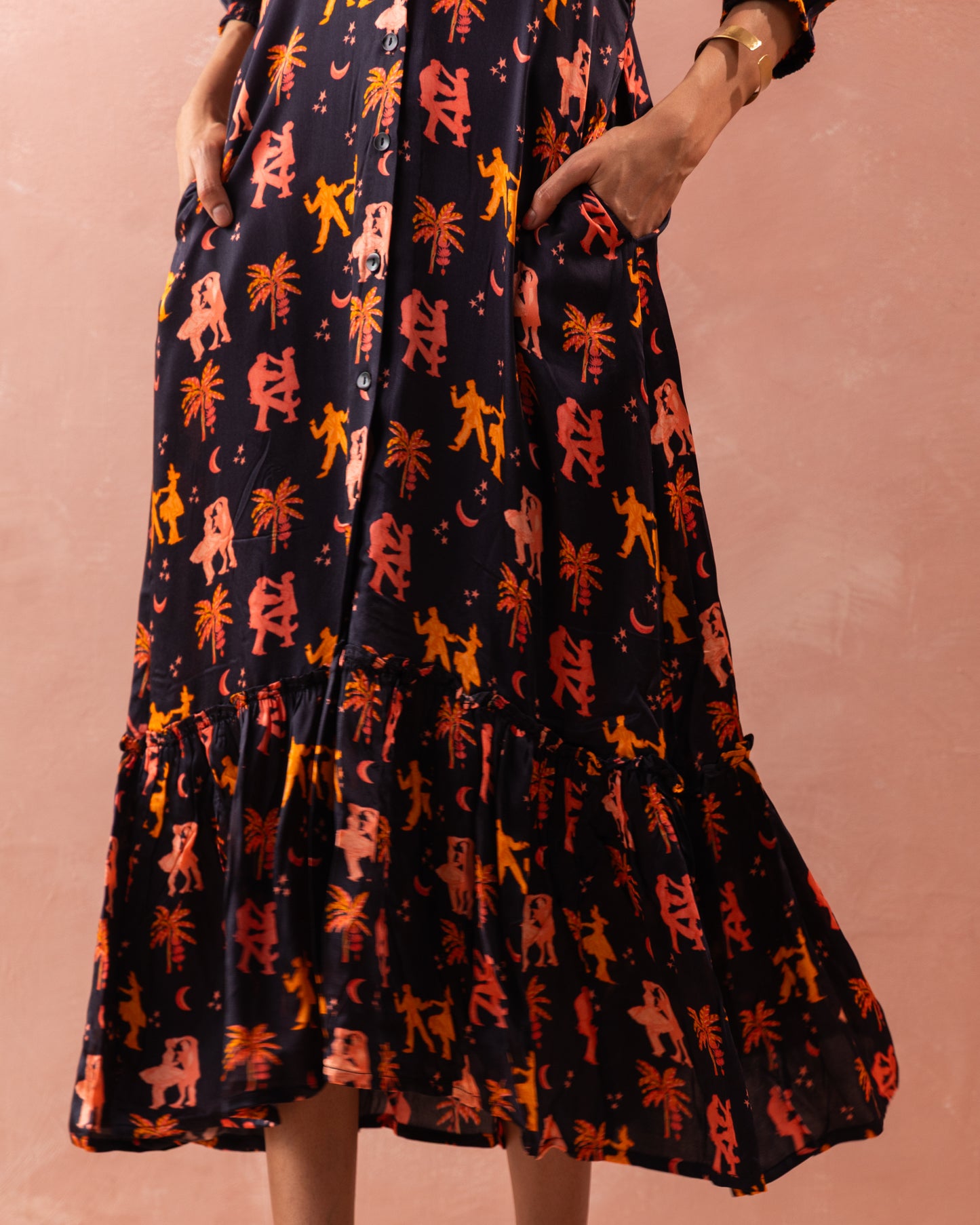 DANCE TOWN BUTTONED MAXI DRESS
