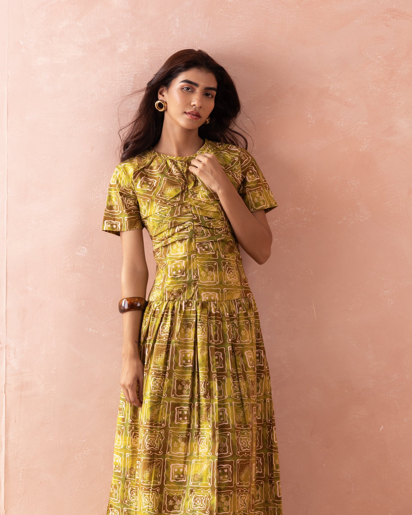 FIELD BLOOM GATHERED MAXI DRESS