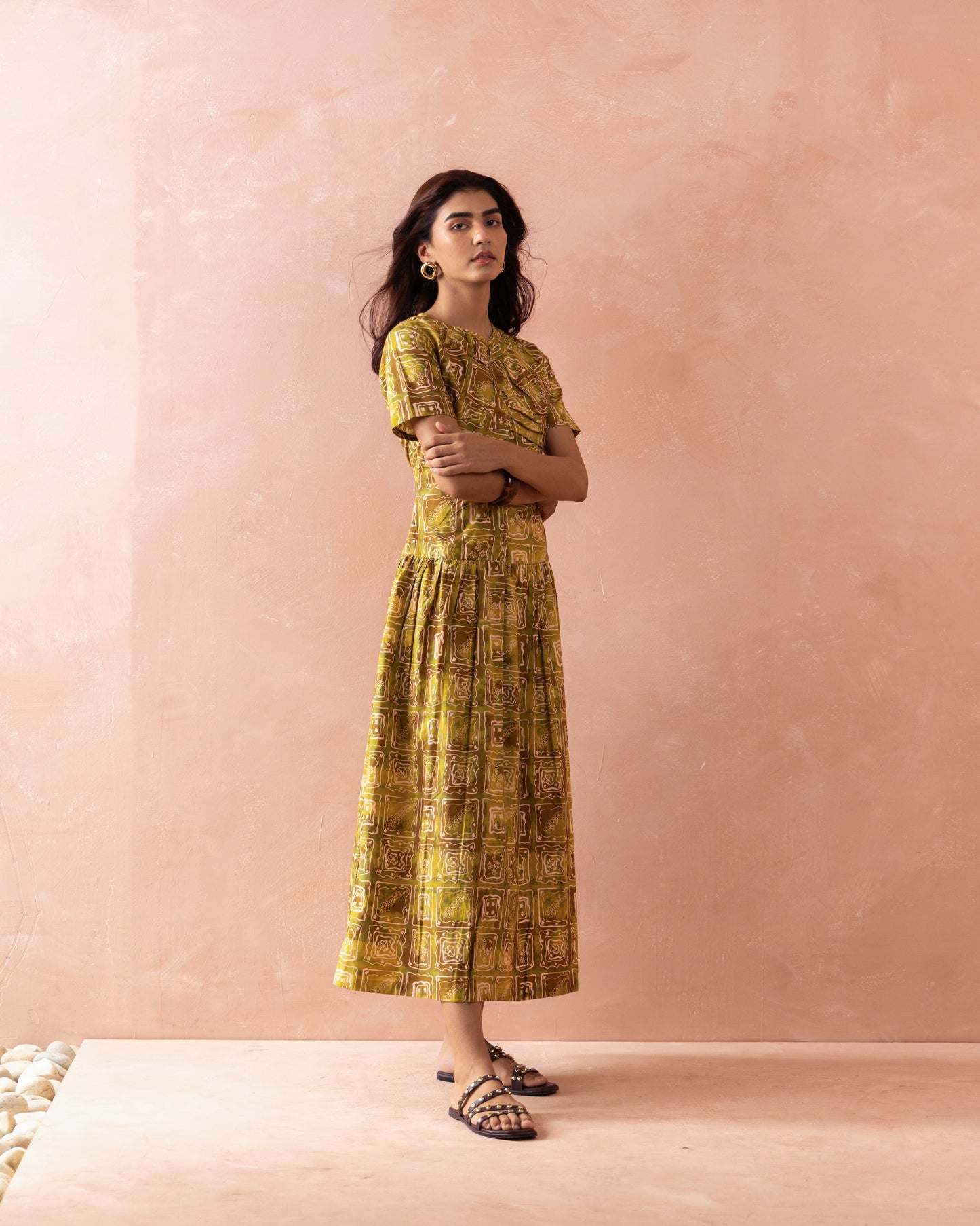FIELD BLOOM GATHERED MAXI DRESS