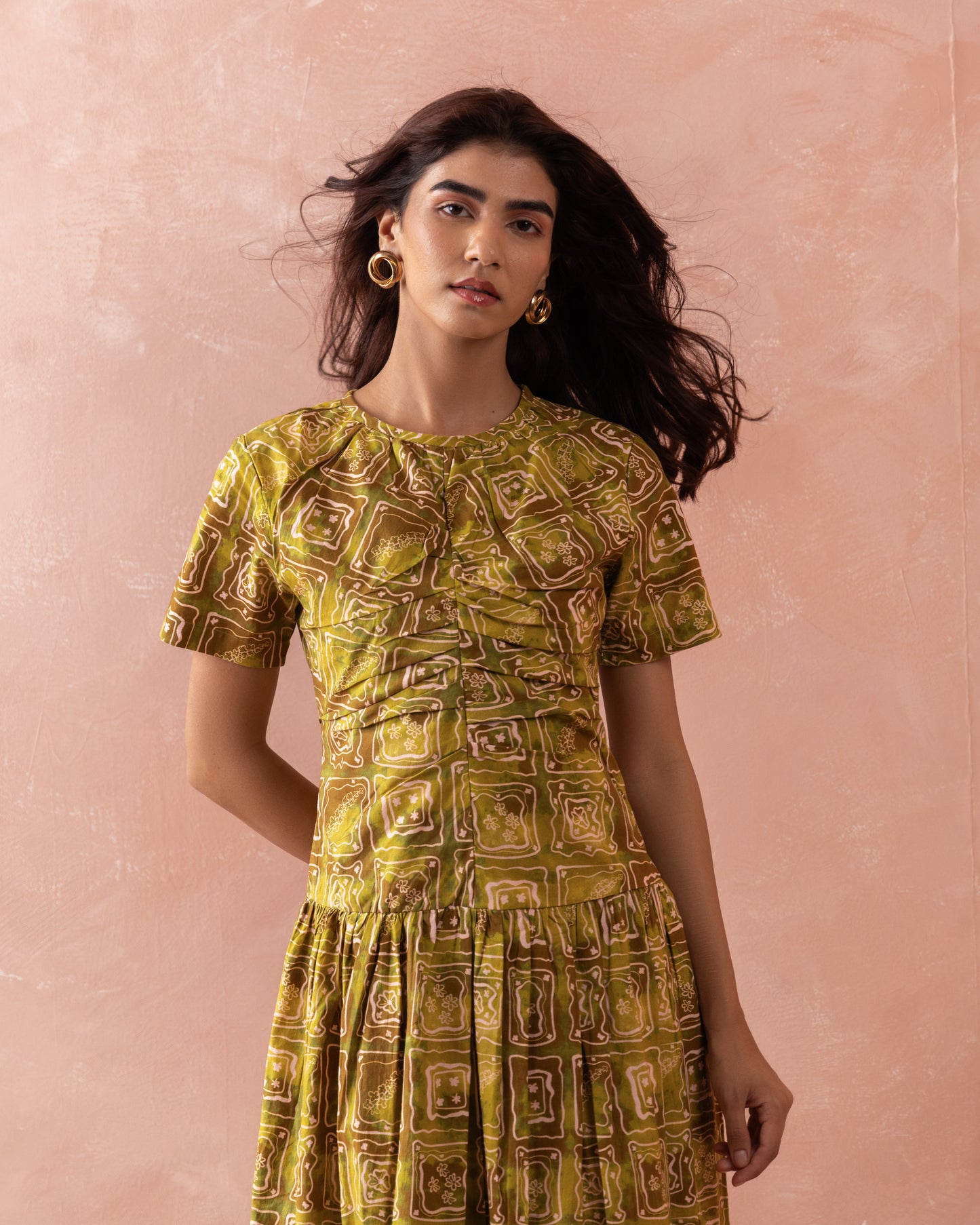 FIELD BLOOM GATHERED MAXI DRESS
