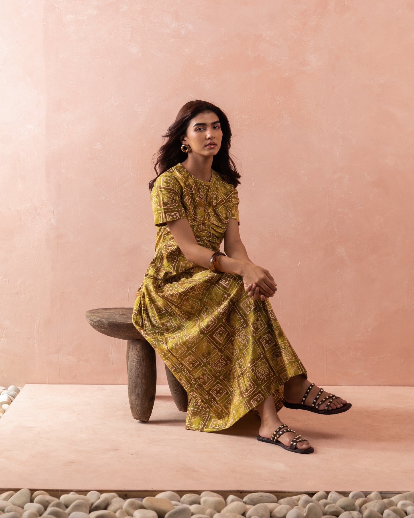 FIELD BLOOM GATHERED MAXI DRESS