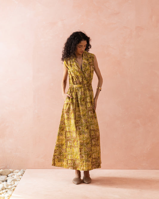 FIELD BLOOM COLLARED MAXI DRESS