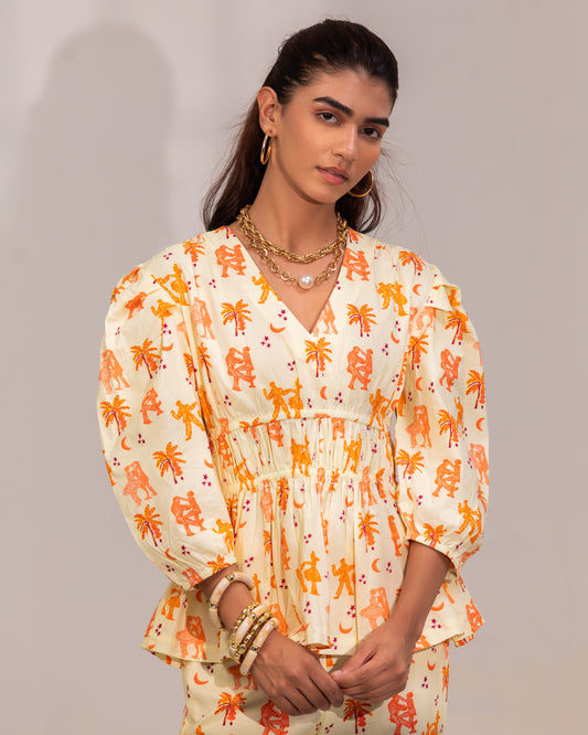GROOVE GARDEN GATHERED TOP