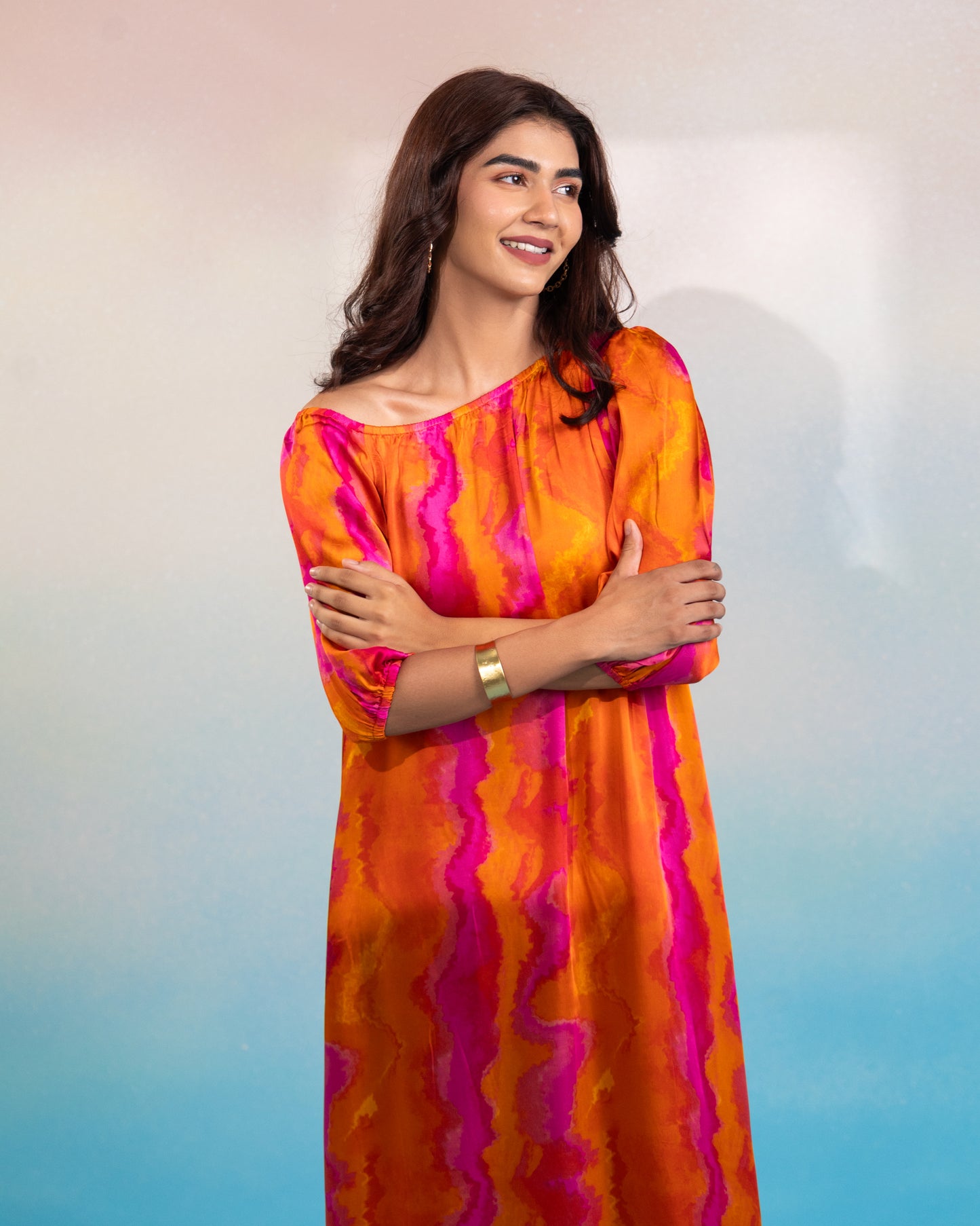 SUN FOLK ONE SHOULDER DRESS