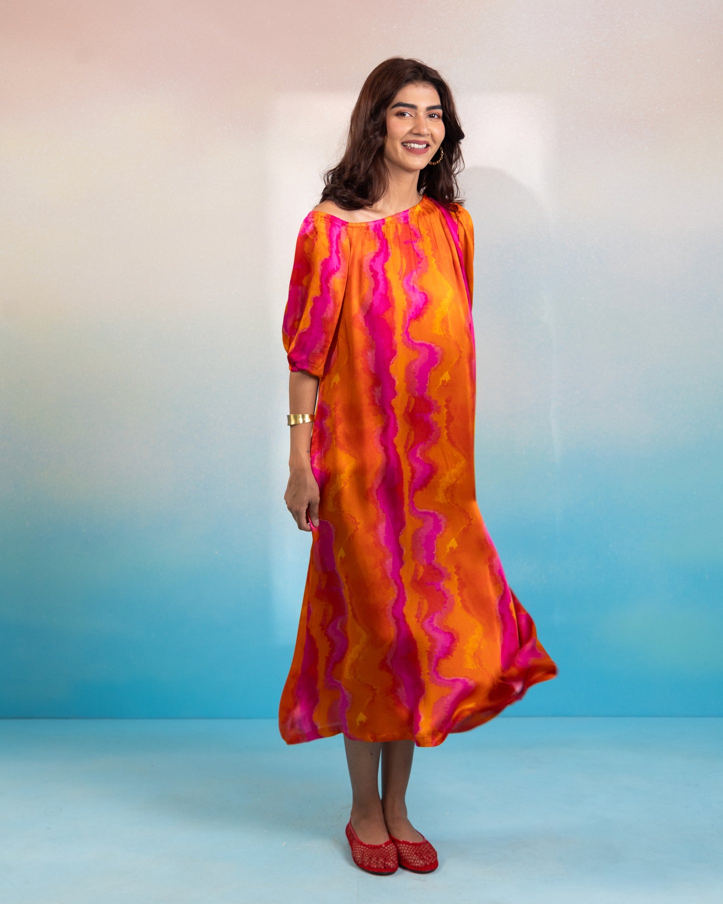 SUN FOLK ONE SHOULDER DRESS