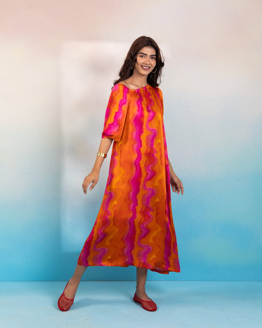 SUN FOLK ONE SHOULDER DRESS