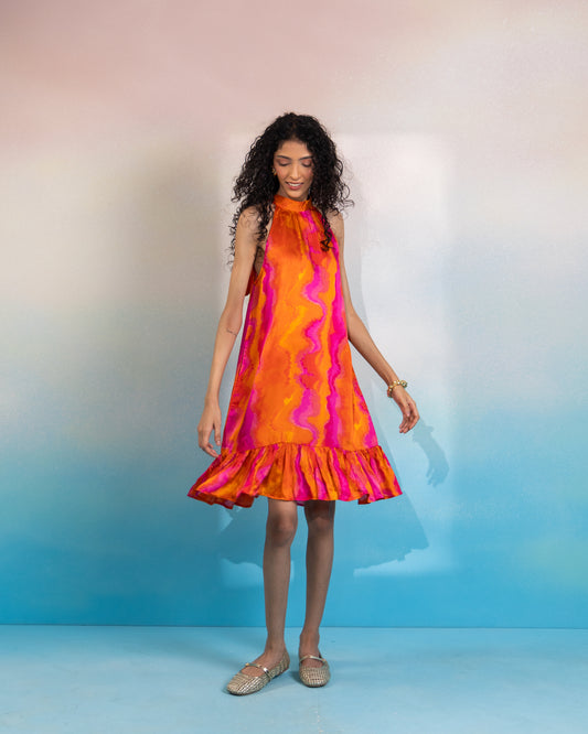 SUN FOLK HALTER NECK DRESS