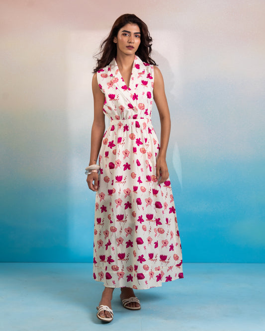 BLOOMCORE COLLARED MAXI DRESS