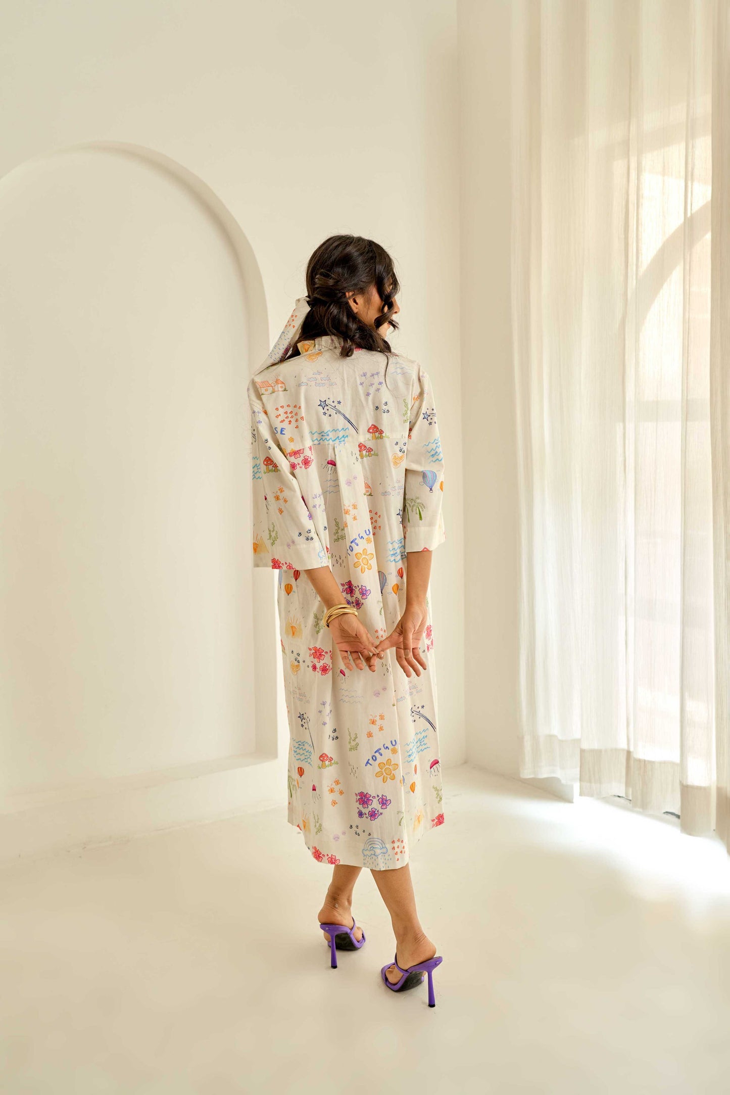 DOODLE KAFTAN DRESS - by totguise